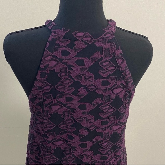 Free People Dress Women’s Size Small Black Purple Halter Swing Mini Dress - Picture 7 of 14
